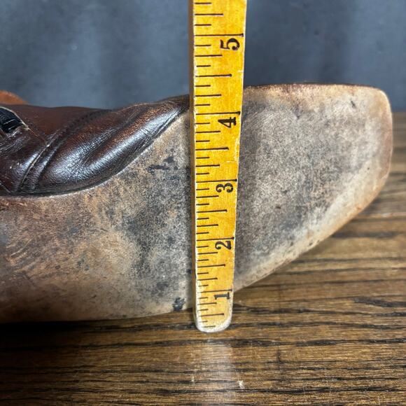 Vintage Men’s Brown Leather Ankle Boots 13A Narrow Square Toe USA Union Made main image 12